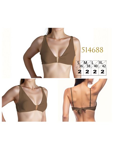 Top bikini con escote pico