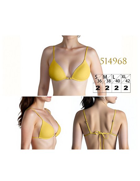 Top bikini triangular con aro