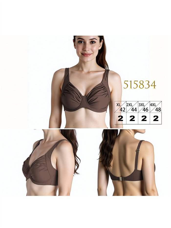 Top bikini fruncida talla grande