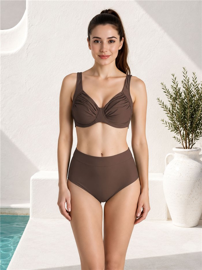 Top bikini fruncida talla grande