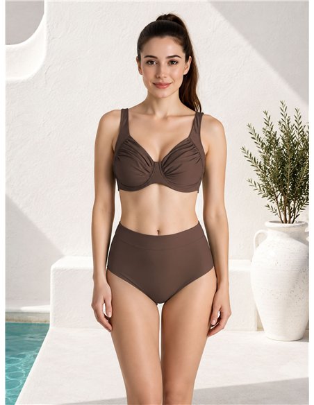 Top bikini fruncida talla grande