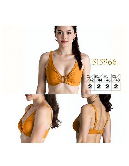 Top bikini talla grande detalle aro central