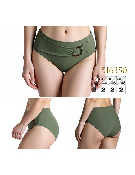 Braguita bikini cintura alta con aro talla grande