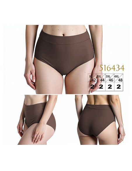 Braguita bikini cintura alta lisa talla grande