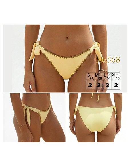 Braguita bikini con lazadas laterales y ribete
