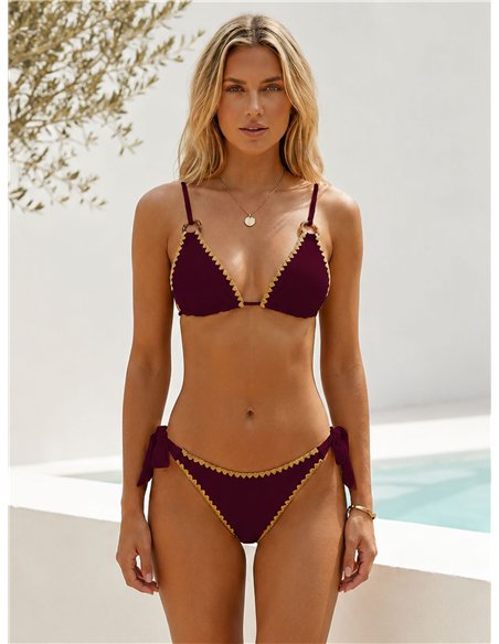 Braguita bikini con lazadas laterales y ribete