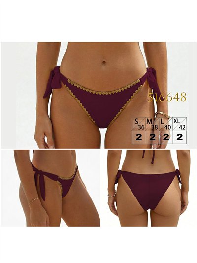 Braguita bikini con lazadas laterales y ribete 2