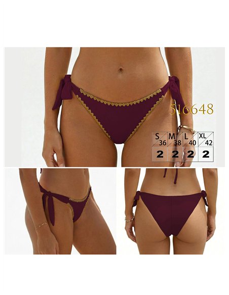 Braguita bikini con lazadas laterales y ribete