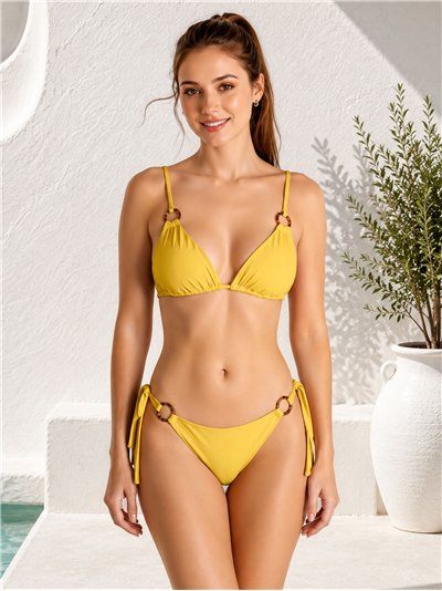 Braguita bikini con lazadas laterales con anillas decorativas