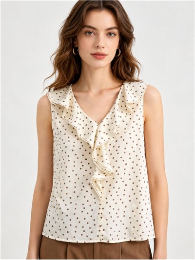 Blusa de lunares con volante