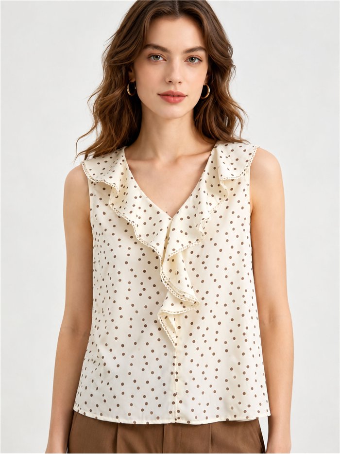 Blusa de lunares con volante