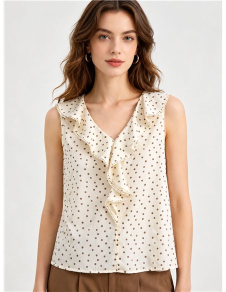 Blusa de lunares con volante