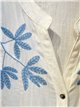 Blusa lino bordada hojas