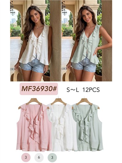 Blusa con volantes y lazada 2