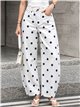 Pantalón vaquero barrel de lunares azul vaquero