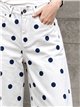 Pantalón vaquero barrel de lunares azul vaquero