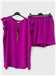 Conjunto top manga volantes con collar y short