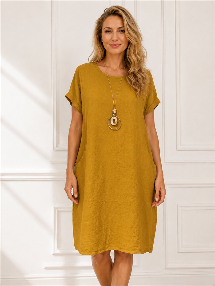 Locker sitzendes Kleid mit Taschen