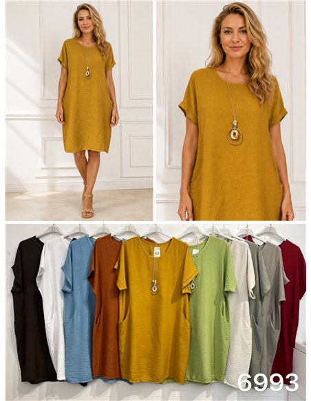 Locker sitzendes Kleid mit Taschen