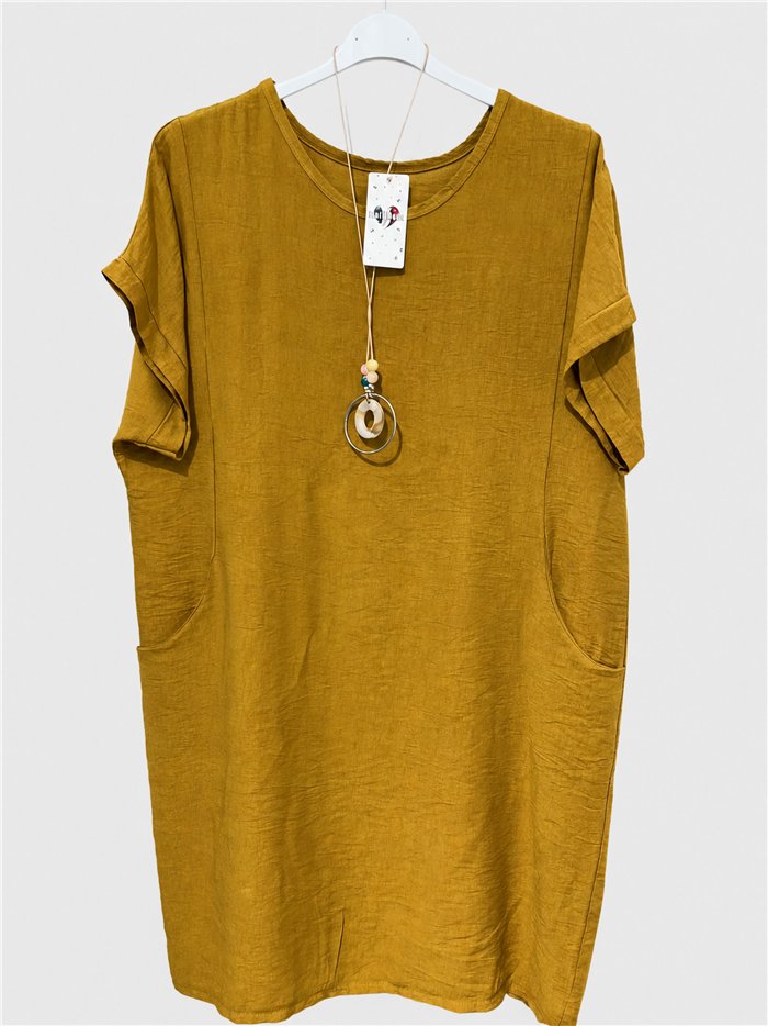 Locker sitzendes Kleid mit Taschen