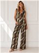 Conjunto top lycra talla grande estampado retro y pantalón
