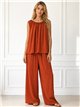 Conjunto top fruncido y pantalón recto