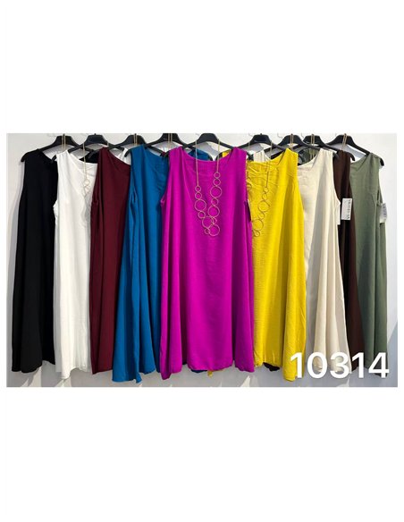Kurzes, ärmelloses, schlichtes Kleid mit Kragen