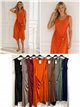 Gerafftes Lycra-Midikleid mit Schnalle