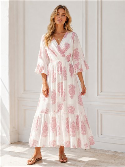 Vestido plumeti estampado