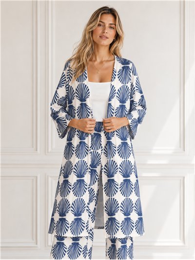 Chaqueta larga lycra estampada