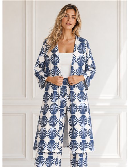 Chaqueta larga lycra estampada