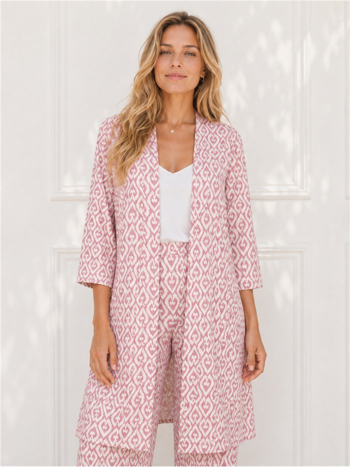 Chaqueta larga lycra estampada