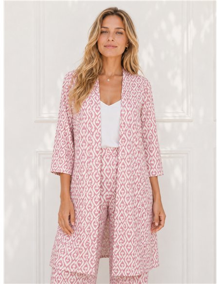 Chaqueta larga lycra estampada