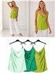 Top in raso con scollo drappeggiato