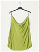 Top in raso con scollo drappeggiato
