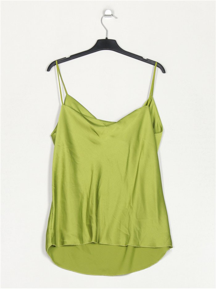 Top in raso con scollo drappeggiato