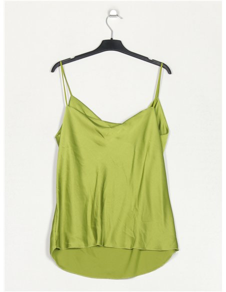 Top in raso con scollo drappeggiato
