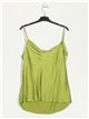Top in raso con scollo drappeggiato