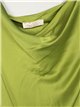 Top in raso con scollo drappeggiato