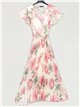Geblümtes, plissiertes Maxikleid