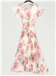 Geblümtes, plissiertes Maxikleid