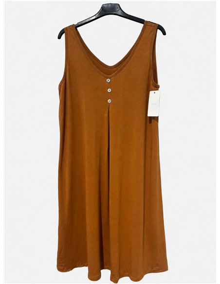 Schlichtes ärmelloses Kleid mit Knöpfen