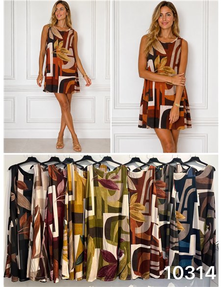 Kurzes Kleid mit abstraktem Muster