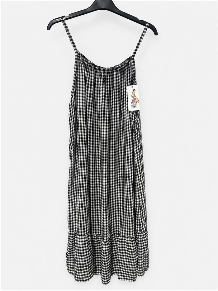 Kurzes Vichy-Kleid mit Rüschen