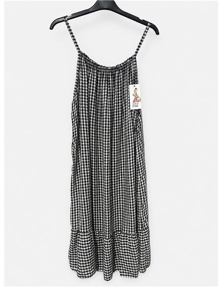 Kurzes Vichy-Kleid mit Rüschen