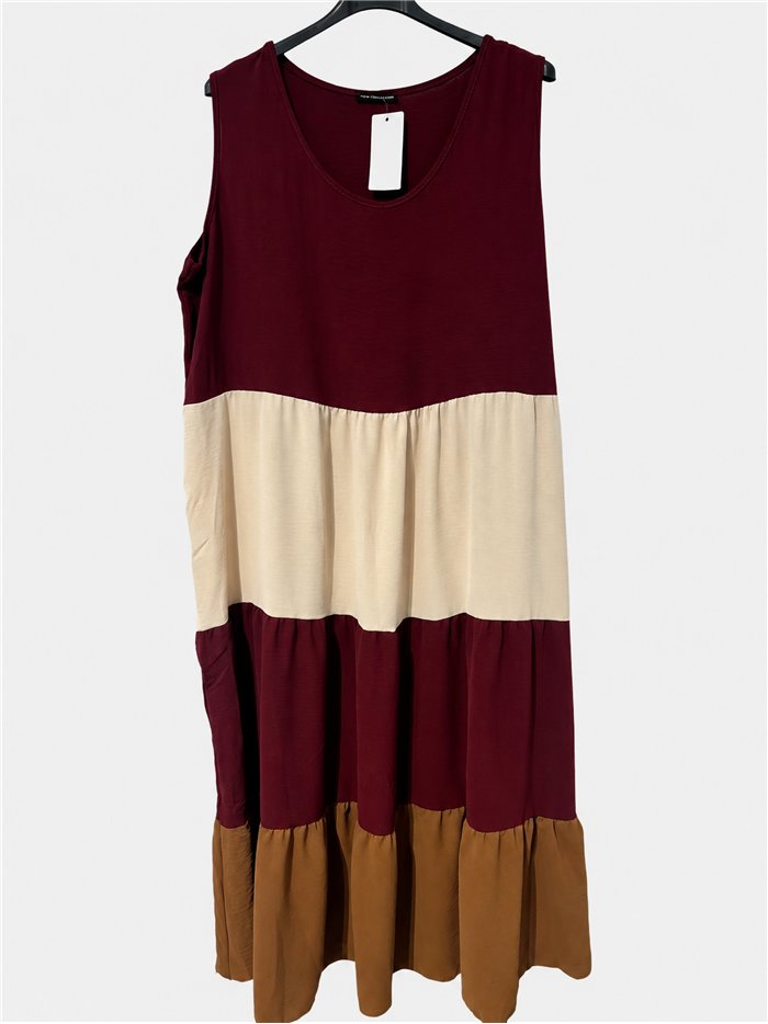 Sleeveless colourblock midi dress