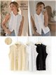 Blusa encaje con cuello mao