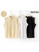Blusa encaje con cuello mao