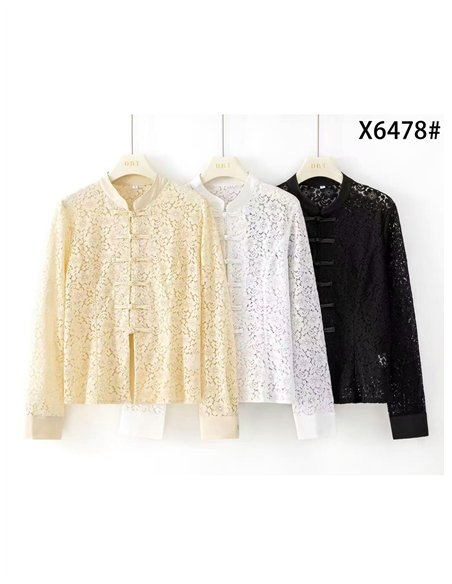 Chaqueta encaje con alamares