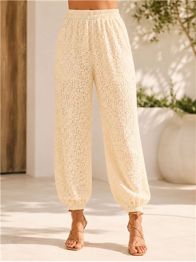 Pantalón jogger encaje